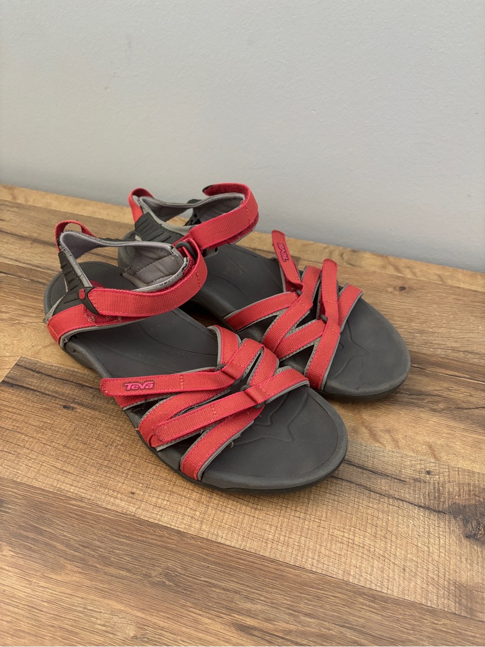 Teva Tirra Walking Sandals Red Grey Women’s